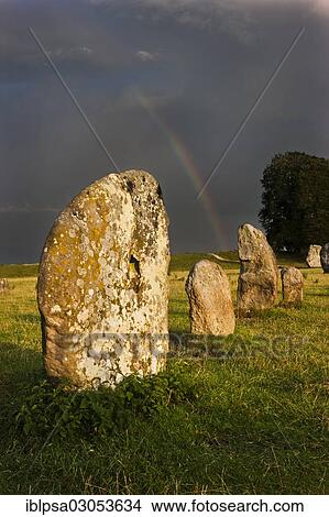 "Rainbow over a ring of standing stones, stone circle, Avebury, Wiltshire, England, United Kingdom, Europe" View Large Photo Image Picture - "Rainbow over a ring of standing stones, stone circle, Avebury, Wiltshire, England, United Kingdom, Europe". Fotosearch