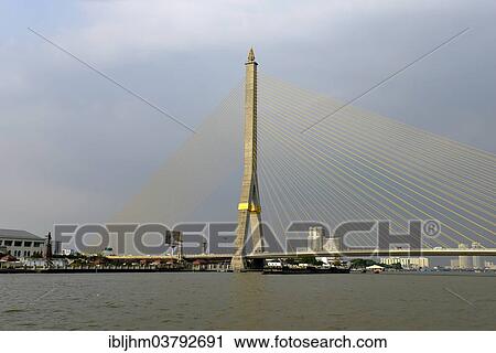 "Rama VIII Bridge over the Chao Phraya River, Bangkok, Thailand, Asia" View Large Photo Image Stock Image - "Rama VIII Bridge over the Chao Phraya River, Bangkok, Thailand, Asia". Fotosearch