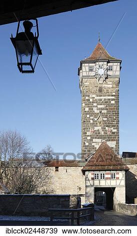 Stock Photo - "Ramparts at Roedertor gate, Rothenburg ob der Tauber, Bavaria, Germany, Europe". Fotosearch