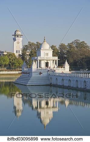 Stock Photo - "Rani Pokhari, the """"Queen's Pond"""", Kathmandu Valley, Kathmandu, Kathmandu District, Bagmati Zone, Nepal, Asia". Fotosearch