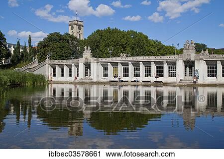Stock Image - "Rathaus Schoeneberg underground station with Rathaus Schoeneberg at back, Tempelhof-Schoneberg, Berlin, Berlin, Germany, Europe". Fotosearch