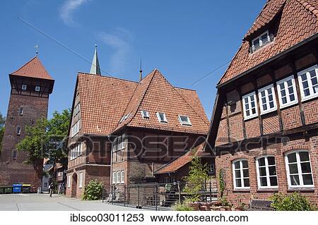 Stock Image - "Ratsmuehle mill, Luneburg, Lower Saxony, Germany, Europe". Fotosearch
