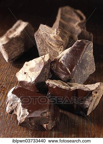 Stock Image - Raw cocoa liquor pieces. Fotosearch