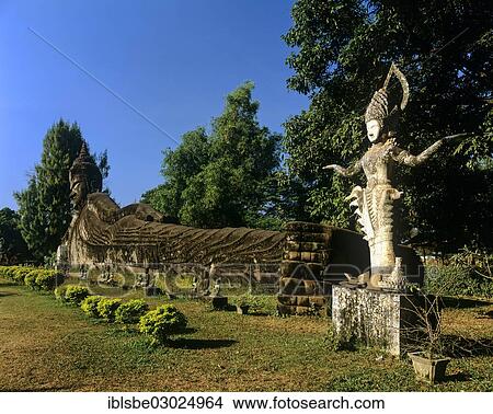 "Reclining Buddha at Xieng Khuan Buddha Park, Suan Xieng Khuan, Vientiane, Vientiane Province, Laos, Asia" View Large Photo Image Picture - "Reclining Buddha at Xieng Khuan Buddha Park, Suan Xieng Khuan, Vientiane, Vientiane Province, Laos, Asia". Fotosearch