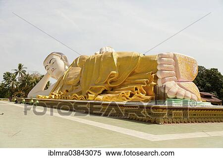 "Reclining Buddha, Mya Tharlyaung, Bago, Myanmar, Asia" View Large Photo Image Stock Photography - "Reclining Buddha, Mya Tharlyaung, Bago, Myanmar, Asia". Fotosearch