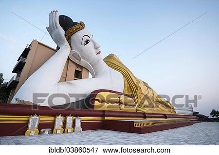 "Reclining Buddha, statue, Maha Bodhi Ta Htaung, Monywa, Sagaing Region, Myanmar, Asia" View Large Photo Image Stock Photo - "Reclining Buddha, statue, Maha Bodhi Ta Htaung, Monywa, Sagaing Region, Myanmar, Asia". Fotosearch