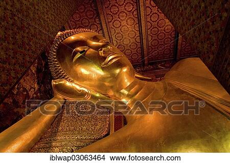 Picture - "Reclining Buddha, Wat Pho Temple, Bangkok, Thailand, Asia". Fotosearch