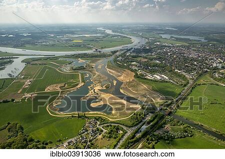 "Reconstruction of the mouth of the Lippe River by the Lippeverband water management association, Rhine River estuary, aerial photo, Wesel, Ruhr district, North Rhine-Westphalia, Germany, Europe" View Large Photo Image Stock Photograph - "Reconstruction of the mouth of the Lippe River by the Lippeverband water management association, Rhine River estuary, aerial photo, Wesel, Ruhr district, North Rhine-Westphalia, Germany, Europe". Fotosearch