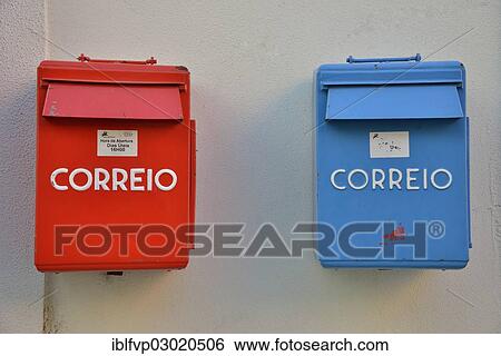 "Red and blue mailboxes, Alfama, Lisbon, Lisbon District, Portugal, Europe" View Large Photo Image Stock Photograph - "Red and blue mailboxes, Alfama, Lisbon, Lisbon District, Portugal, Europe". Fotosearch