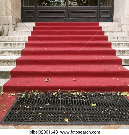 Red carpet on stairs View Large Photo Image Stock Photo - Red carpet on stairs. Fotosearch