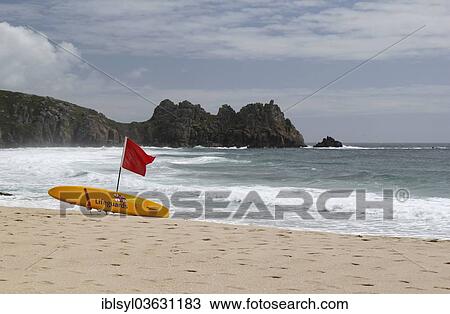 "Red flag on Porthcurno beach, Porthcurno, St Levan, Cornwall, England, United Kingdom, Europe" View Large Photo Image Stock Image - "Red flag on Porthcurno beach, Porthcurno, St Levan, Cornwall, England, United Kingdom, Europe". Fotosearch