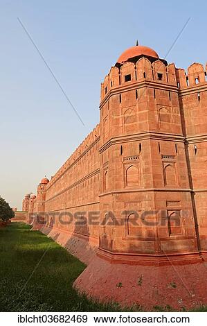 "Red Fort, outer wall with a guard tower, New Delhi, Delhi, India, Asia" View Large Photo Image Stock Photo - "Red Fort, outer wall with a guard tower, New Delhi, Delhi, India, Asia". Fotosearch