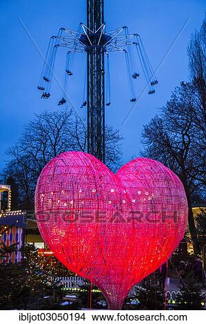 "Red heart, Christmas decoration in Tivoli Gardens amusement park, city centre, Copenhagen, Capital Region of Denmark, Denmark, Europe" View Large Photo Image Picture - "Red heart, Christmas decoration in Tivoli Gardens amusement park, city centre, Copenhagen, Capital Region of Denmark, Denmark, Europe". Fotosearch