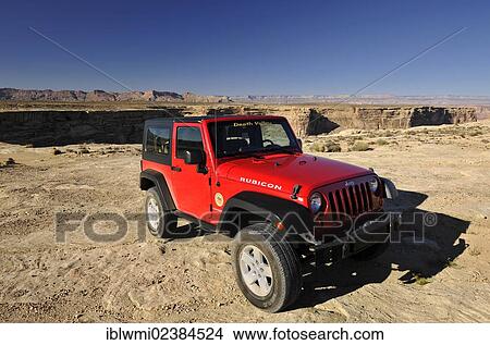 "Red Jeep Rubicon parked in front of Alstrom Point, Lake Powell, Smokey Mountain Road, Bigwater, Glen Canyon National Recreation Area, Arizona, Utah, USA" View Large Photo Image Picture - "Red Jeep Rubicon parked in front of Alstrom Point, Lake Powell, Smokey Mountain Road, Bigwater, Glen Canyon National Recreation Area, Arizona, Utah, USA". Fotosearch