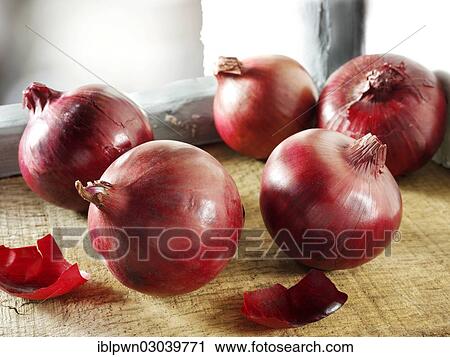 Stock Image - Red onions. Fotosearch