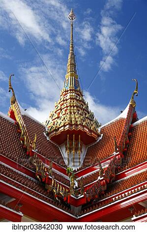 "Red roof of a pagoda with an ornate spire, Wat Chalong temple, Phuket, Thailand, Asia" View Large Photo Image Stock Image - "Red roof of a pagoda with an ornate spire, Wat Chalong temple, Phuket, Thailand, Asia". Fotosearch