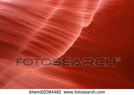 Stock Image - "Red sandstone of the Moenkopi Formation, rock formations, colours and structures at Lower Antelope Slot Canyon, Corkscrew Canyon, Page, Navajo Nation Reservation, Arizona, USA". Fotosearch