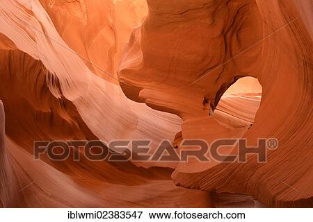 Stock Photo - "Red sandstone of the Moenkopi Formation, rock formations, colors and patterns, Lower Antelope Slot Canyon, Corkscrew Canyon, Page, Navajo Nation Reservation, Arizona, USA". Fotosearch