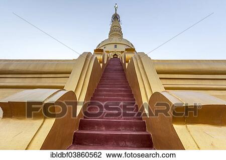 "Red stairs, Sakkya Aung Pagoda, Maha Bodhi Ta Htaung, Monywa, Sagaing Division, Myanmar, Asia" View Large Photo Image Stock Image - "Red stairs, Sakkya Aung Pagoda, Maha Bodhi Ta Htaung, Monywa, Sagaing Division, Myanmar, Asia". Fotosearch