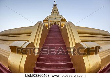 "Red stairs, Sakkya Aung Pagoda, Maha Bodhi Ta Htaung, Monywa, Sagaing Division, Myanmar, Asia" View Large Photo Image Stock Image - "Red stairs, Sakkya Aung Pagoda, Maha Bodhi Ta Htaung, Monywa, Sagaing Division, Myanmar, Asia". Fotosearch