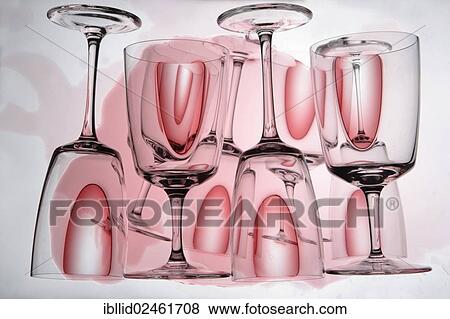 Stock Photo - Red wine glasses. Fotosearch