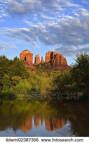 "Reflection of Cathedral Rock in Oak Creek River, evening light, Oak Creek Canyon, Sedona Arizona, Southwest, United States of America, USA" View Large Photo Image Stock Photograph - "Reflection of Cathedral Rock in Oak Creek River, evening light, Oak Creek Canyon, Sedona Arizona, Southwest, United States of America, USA". Fotosearch