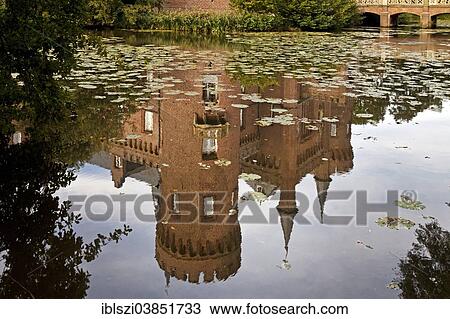 "Reflection, Schloss Moyland Castle, moated castle, Museum of Modern Art, near Bedburg-Hau, North Rhine-Westphalia, Germany, Europe" View Large Photo Image Stock Image - "Reflection, Schloss Moyland Castle, moated castle, Museum of Modern Art, near Bedburg-Hau, North Rhine-Westphalia, Germany, Europe". Fotosearch