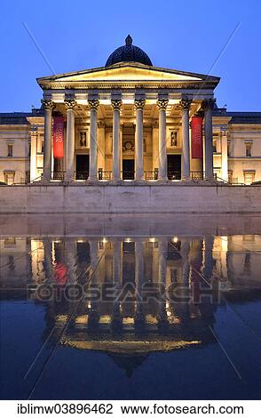 "Reflections in the rain, National Gallery, blue hour, Trafalgar Square, London, England, United Kingdom, Europe" View Large Photo Image Stock Image - "Reflections in the rain, National Gallery, blue hour, Trafalgar Square, London, England, United Kingdom, Europe". Fotosearch