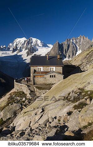 "Refuge du Couvercle, Mont Blanc at back, Mont Blanc massif, near Chamonix-Mont-Blanc, Haute-Savoie department, Rhone-Alpes region, France, Europe" View Large Photo Image Picture - "Refuge du Couvercle, Mont Blanc at back, Mont Blanc massif, near Chamonix-Mont-Blanc, Haute-Savoie department, Rhone-Alpes region, France, Europe". Fotosearch