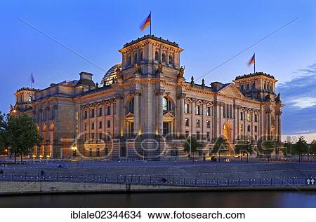 "Reichstag parliament at dusk, Berlin, Germany, Europe" View Large Photo Image Picture - "Reichstag parliament at dusk, Berlin, Germany, Europe". Fotosearch