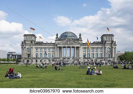 Stock Image - "Reichstag, seat of the German parliament, Platz der Republik, Mitte, Berlin, Germany, Europe". Fotosearch