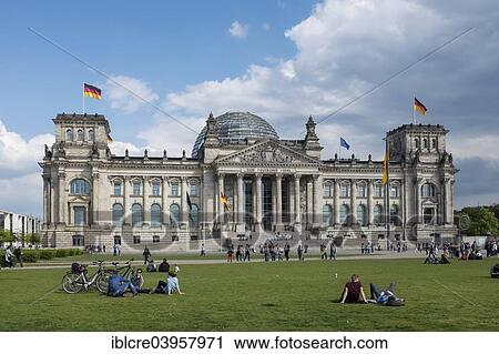 Stock Image - "Reichstag, seat of the German parliament, Platz der Republik, Mitte, Berlin, Germany, Europe". Fotosearch