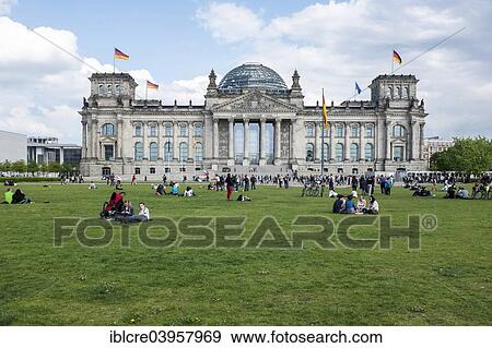 Stock Photo - "Reichstag, seat of the German parliament, Platz der Republik, Mitte, Berlin, Germany, Europe". Fotosearch