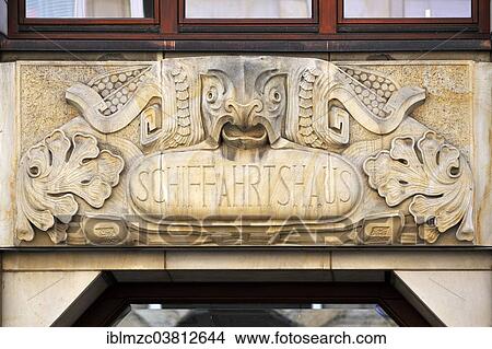 "Relief above the entrance, Schiffahrtshaus, Hamburg, Germany, Europe" View Large Photo Image Picture - "Relief above the entrance, Schiffahrtshaus, Hamburg, Germany, Europe". Fotosearch