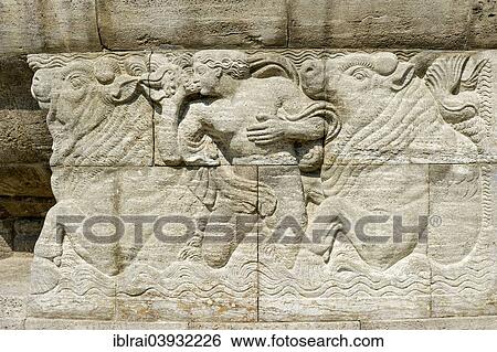 "Relief by Heinrich Jobst at the """"Grosser Sprudel"""" fountain, Sprudelhof courtyard, spa resort in Art Nouveau style, Bad Nauheim, Hesse, Germany, Europe" View Large Photo Image Stock Photograph - "Relief by Heinrich Jobst at the """"Grosser Sprudel"""" fountain, Sprudelhof courtyard, spa resort in Art Nouveau style, Bad Nauheim, Hesse, Germany, Europe". Fotosearch