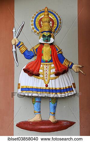 "Relief of a Kathakali dancer, Varkala, Kerala, South West India, India, Asia" View Large Photo Image Stock Image - "Relief of a Kathakali dancer, Varkala, Kerala, South West India, India, Asia". Fotosearch