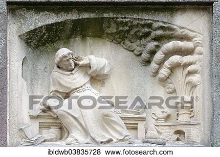 "Relief of Berthold Schwarz, inventor of gunpowder, Berthold Schwarz Fountain by Josef Alois Knittel, 1855, Freiburg im Breisgau, Baden-Wurttemberg, Germany, Europe" View Large Photo Image Stock Photo - "Relief of Berthold Schwarz, inventor of gunpowder, Berthold Schwarz Fountain by Josef Alois Knittel, 1855, Freiburg im Breisgau, Baden-Wurttemberg, Germany, Europe". Fotosearch