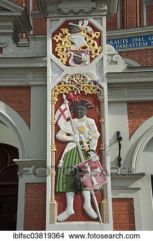 "Relief of Saint Maurice, House of the Blackheads, Town Hall Square, historic centre, Riga, Latvia, Baltic States, Europe" View Large Photo Image Picture - "Relief of Saint Maurice, House of the Blackheads, Town Hall Square, historic centre, Riga, Latvia, Baltic States, Europe". Fotosearch