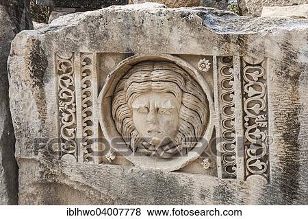 "Relief on stone block from the Roman amphitheatre, ancient city of Myra, Demre, Antalya Province, Turkey, Asia" View Large Photo Image Stock Photo - "Relief on stone block from the Roman amphitheatre, ancient city of Myra, Demre, Antalya Province, Turkey, Asia". Fotosearch
