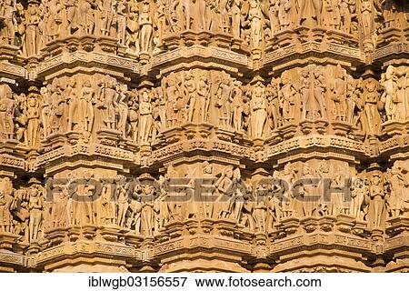 "Relief sculptures of gods and men on the facade of the Lakshman Temple, Western Group, Khajuraho temple district, Khajuraho Group of Monuments, UNESCO World Heritage Site, Khajuraho, Madhya Pradesh, India, Asia" View Large Photo Image Stock Photo - "Relief sculptures of gods and men on the facade of the Lakshman Temple, Western Group, Khajuraho temple district, Khajuraho Group of Monuments, UNESCO World Heritage Site, Khajuraho, Madhya Pradesh, India, Asia". Fotosearch