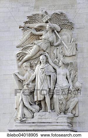 Stock Photography - "Relief, The Triumph of Napoleon in 1810, Arc de Triomphe, Place Charles de Gaulle, Paris, France, Europe". Fotosearch