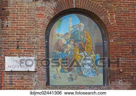 "Religious painting on a wall, UNESCO World Cultural Heritage Site, Siena, Tuscany, Italy, Europe" View Large Photo Image Stock Photograph - "Religious painting on a wall, UNESCO World Cultural Heritage Site, Siena, Tuscany, Italy, Europe". Fotosearch