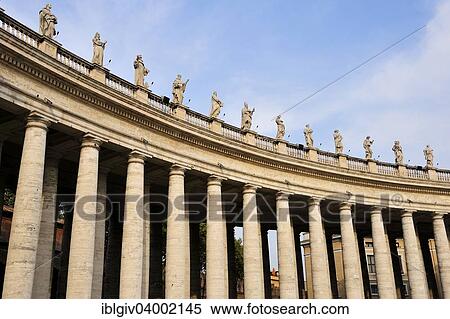 "Religious sculptures on the colonnade at St. Peter's Square, Vatican, Rome, Lazio, Italy, Europe" View Large Photo Image Stock Photography - "Religious sculptures on the colonnade at St. Peter's Square, Vatican, Rome, Lazio, Italy, Europe". Fotosearch
