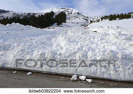 "Remains of an avalanche on the road to Hochfugen, near Fugen, Zillertal valley, Tyrol, Austria, Europe" View Large Photo Image Picture - "Remains of an avalanche on the road to Hochfugen, near Fugen, Zillertal valley, Tyrol, Austria, Europe". Fotosearch
