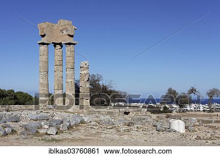 "Remains of columns of the Temple of Apollo, Acropolis of Rhodes, Monte Smith, Rhodes, Rhodes island, Dodecanese, Greece, Europe" View Large Photo Image Stock Image - "Remains of columns of the Temple of Apollo, Acropolis of Rhodes, Monte Smith, Rhodes, Rhodes island, Dodecanese, Greece, Europe". Fotosearch