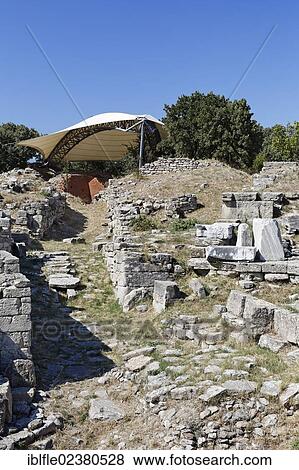 Stock Photo - "Remains of the castle walls of Troy, Truva, Canakkale, Marmara, western Turkey, Turkey, Asia". Fotosearch