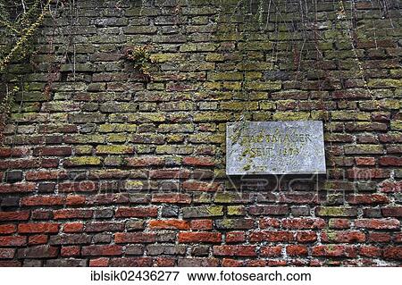 Stock Photo - "Remains of the city walls, plaque, city walls since 1373, Biberach, Upper Swabia, Baden-Wuerttemberg, Germany, Europe". Fotosearch