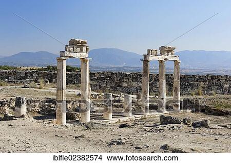 "Remnants and pillars at Hierapolis, Hieropolis, near Pamukkale, Denizli, Western Turkey, Turkey, Asia" View Large Photo Image Picture - "Remnants and pillars at Hierapolis, Hieropolis, near Pamukkale, Denizli, Western Turkey, Turkey, Asia". Fotosearch