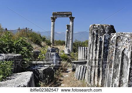 Stock Photo - "Remnants and pillars at the Temple of Aphrodite, Aphrodisias, Geyre, Karacasu, Aydin, Western Turkey, Turkey, Asia". Fotosearch