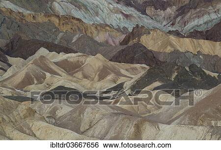 Stock Photograph - "Remote area in Twenty Mule Team Canyon at dawn, Death Valley National Park, Mojave Desert, California, United States, North America". Fotosearch